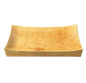 Mango wood platter 23x45cm - Plat rectangle et incurvé en bois